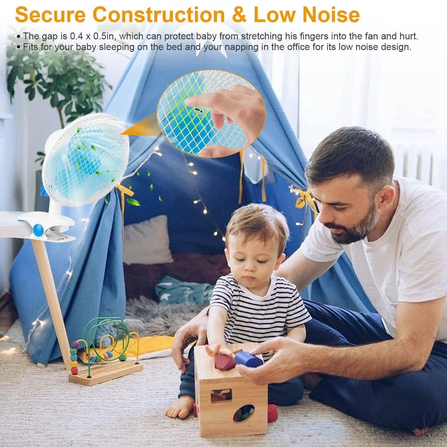 Clip-On 2 Speeds Quiet Clamp Fan