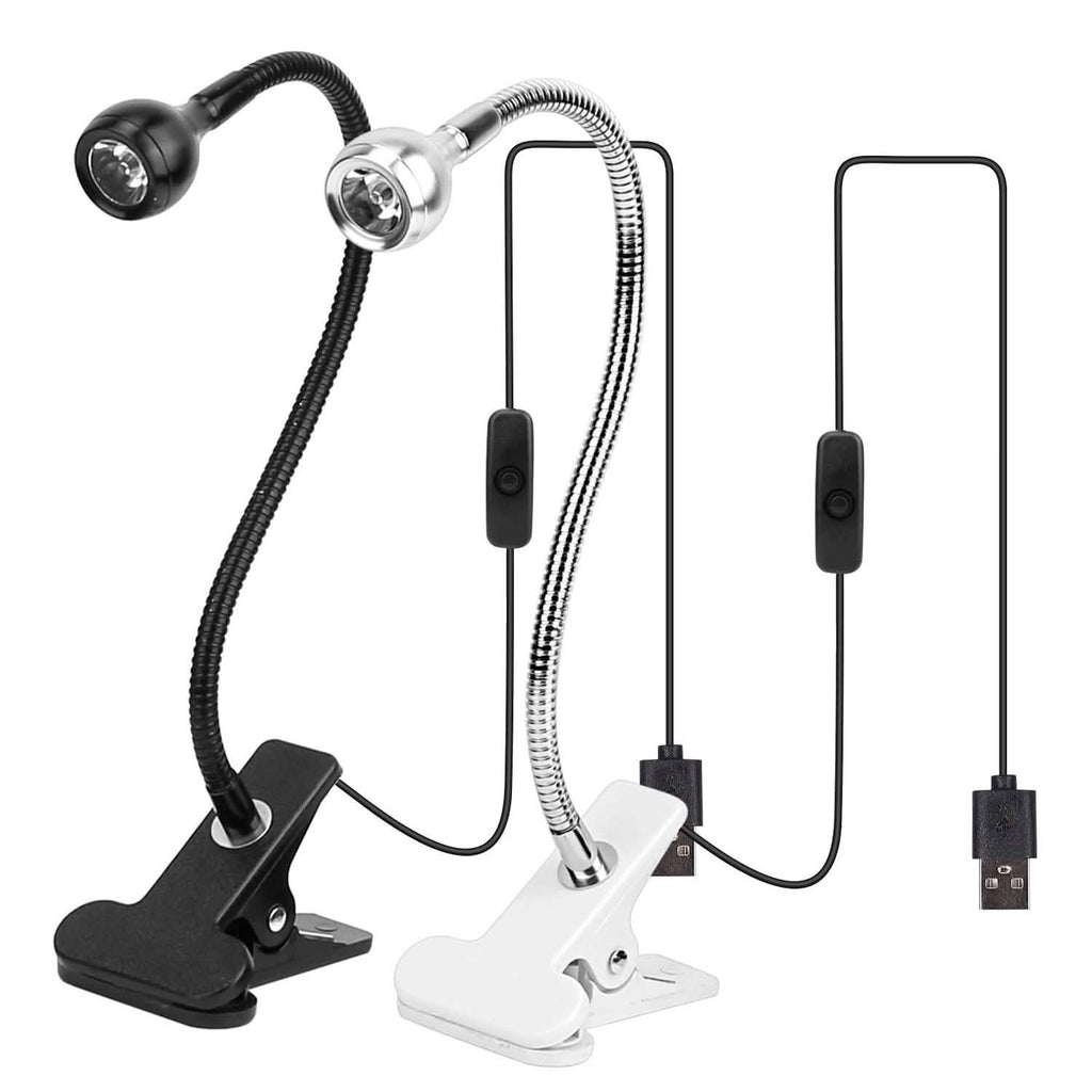 Clip On Reading Light USB Desk Clamp Lamp Flexible Gooseneck