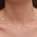 Cluster Flower Station Choker Necklace