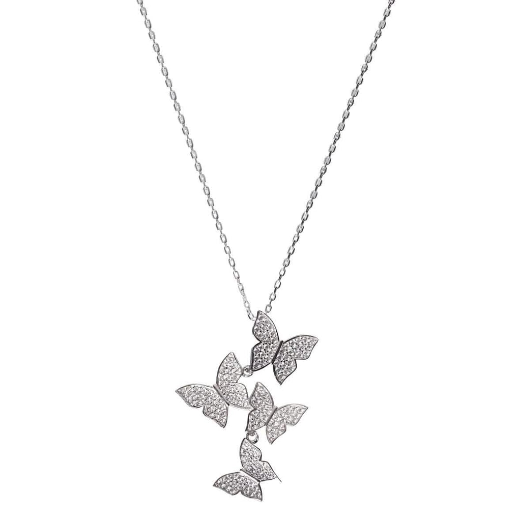 Cluster Hanging Butterflies Necklace - Assorted Colors
