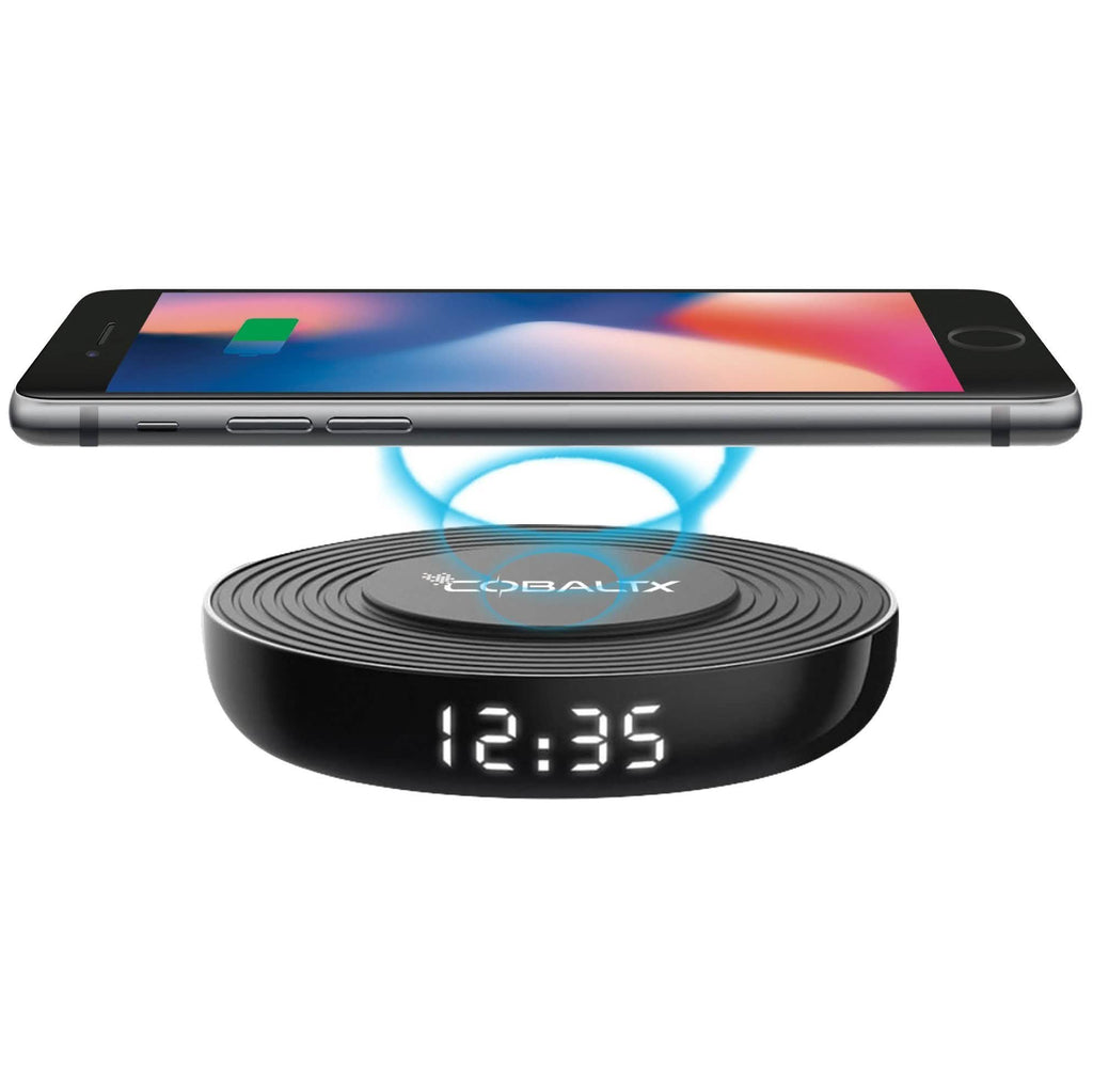 CobaltX Qi Certified Wireless Charging Pad With Digital Clock