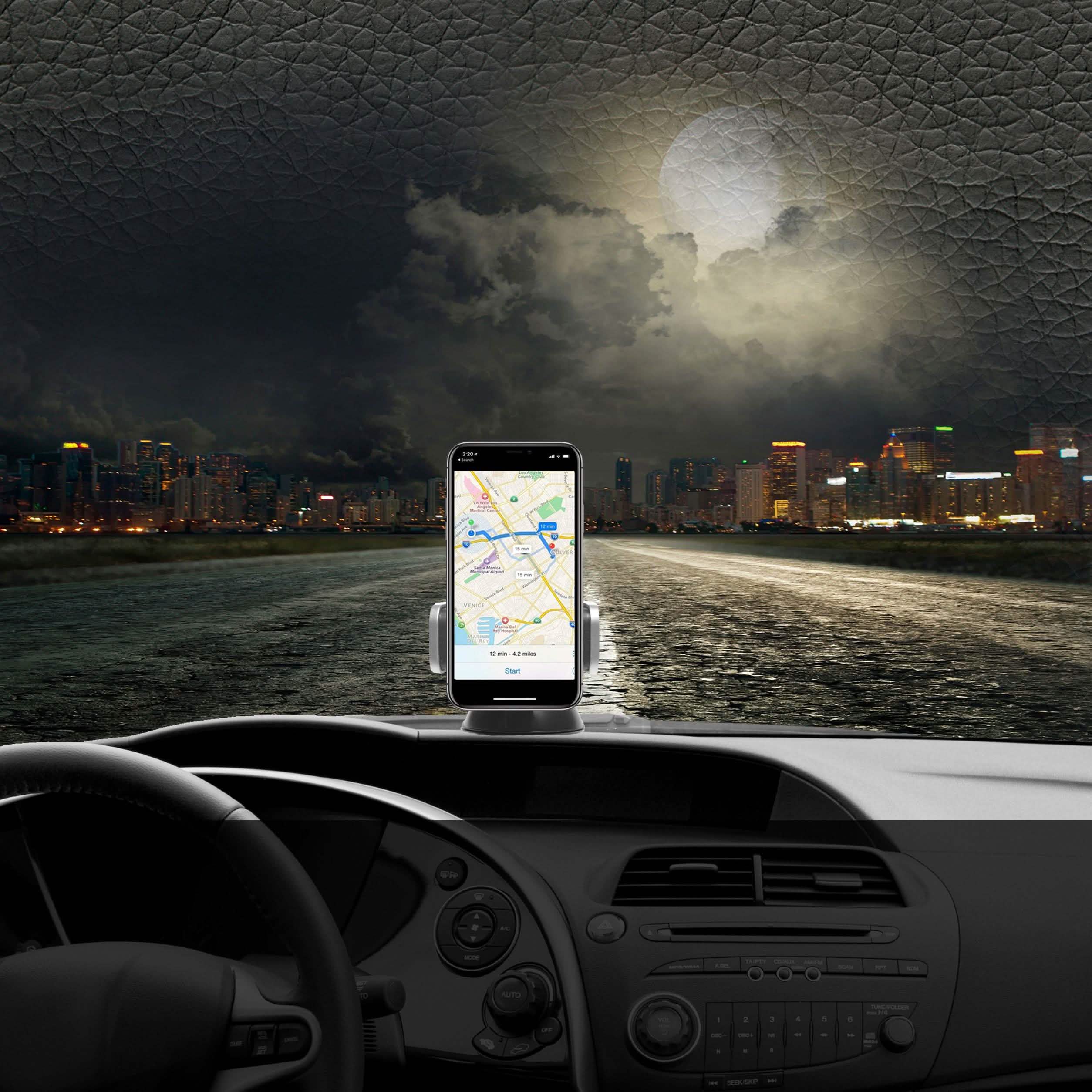 CobaltX Universal Windshield and Dash Mount With Leather Accent