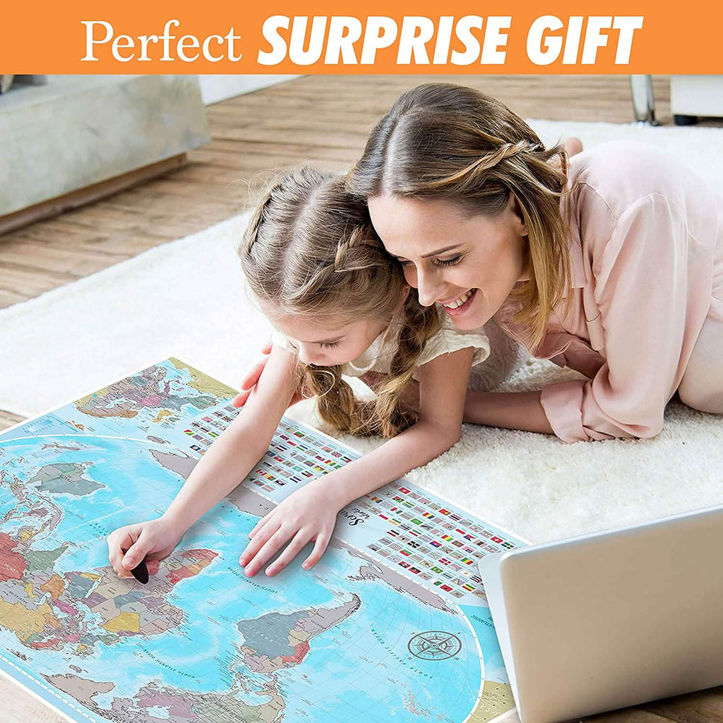 Coin Scratch Travel World Map and All Country Flags