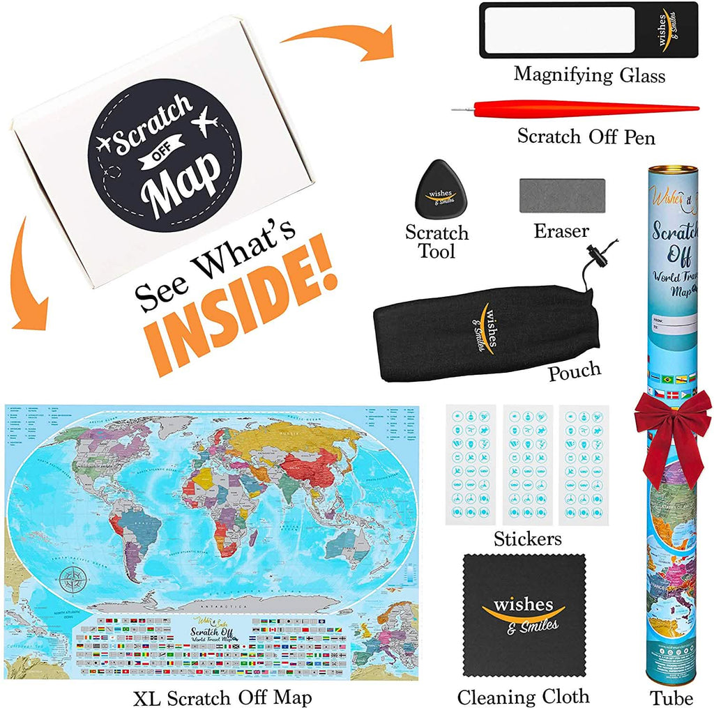 Coin Scratch Travel World Map and All Country Flags
