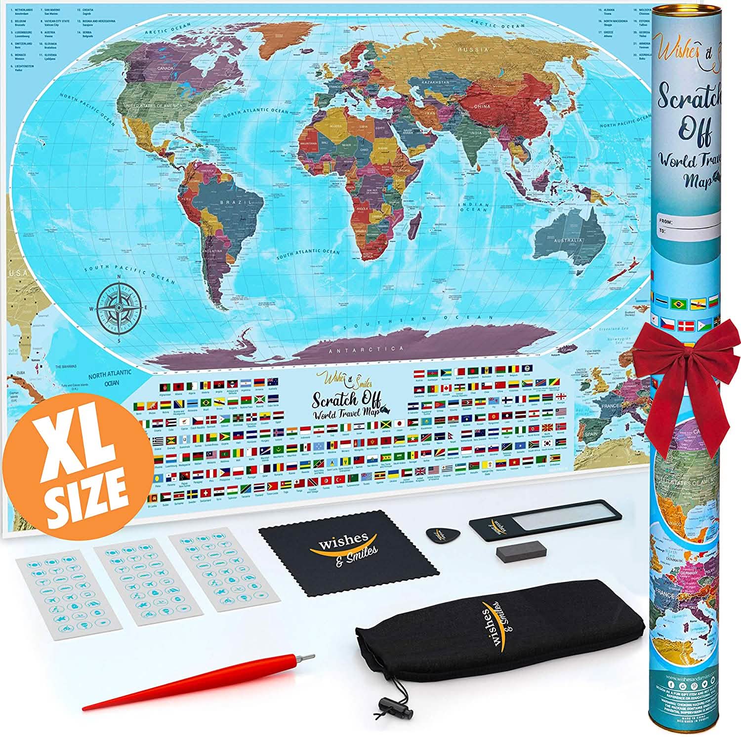 Coin Scratch Travel World Map and All Country Flags