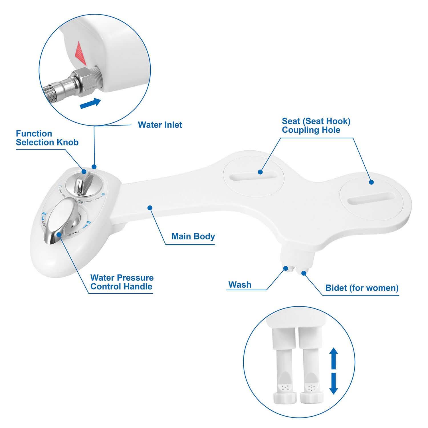 Cold Water Spray Bidet Self-Cleaning