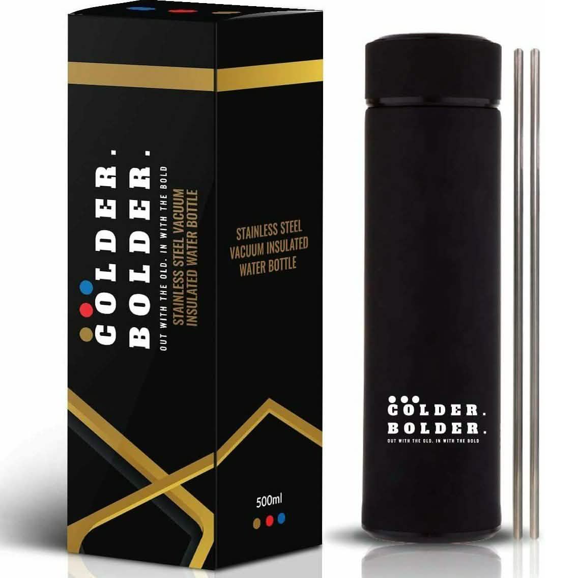 Colder Bolder Stainless Steel Double Wall Vacuum Insulated Reusable Water Bottle