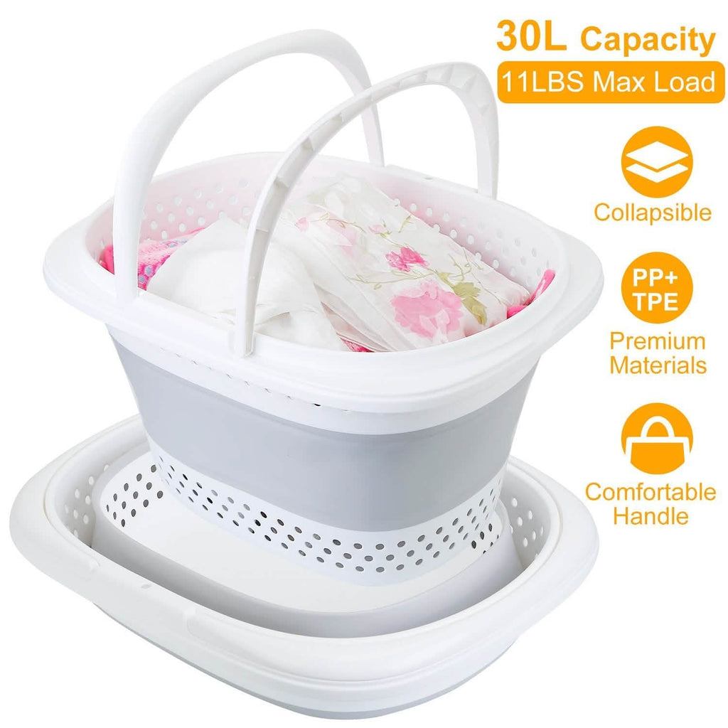 Collapsible Laundry Basket with Comfort Handle