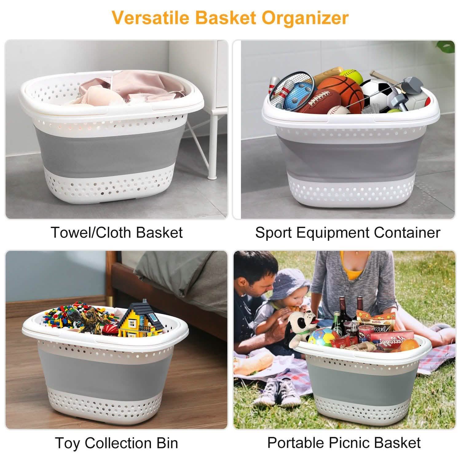 Collapsible Laundry Basket with Comfort Handle