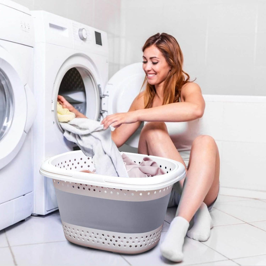 Collapsible Laundry Basket with Comfort Handle