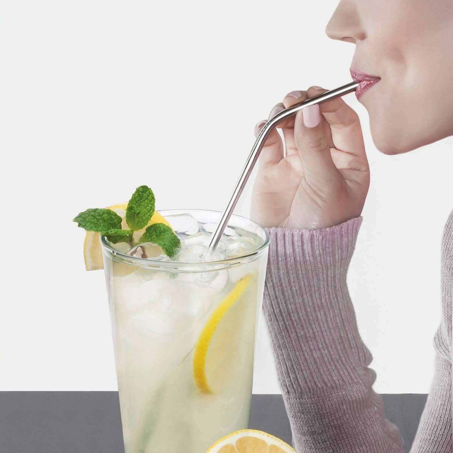 Collapsible, Portable, And Reusable Stainless Steel Drinking Straw With Case