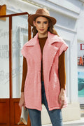 Collared Neck Button Up Vest Coat