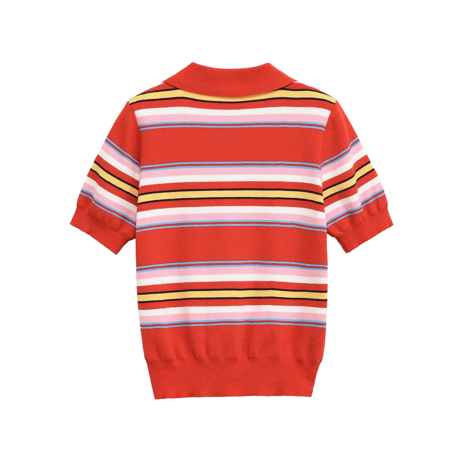 Color blocking striped knit sweater+skirt set for women