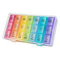 Colorful 3-Times Weekly Pills Vitamins Organizer With Large Compartments And Detachable Trays
