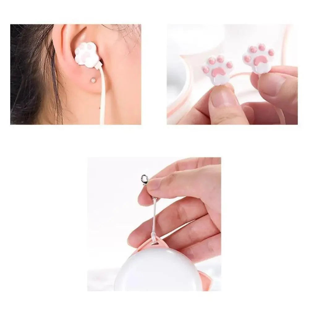 Colorful Cartoon Cute Cat Claw Earphones 3.5mm Jack Wired Simple Earphone Storage Modern Case Stereo in-Ear Headphone With Mic Best Gift For Girls And Kids