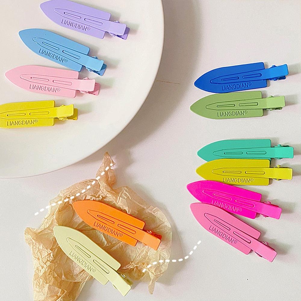 Colorful Hair Clips Seamless Metal Barrettes No Mark Pin Curl Clip Makeup No Crease Hair Styling Tools Modeling Styling Tools Hairpin Gorgeous Hair Accessories For Women