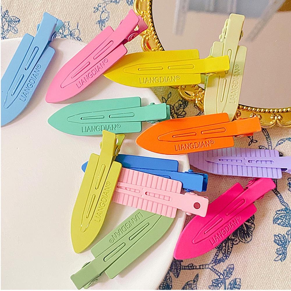 Colorful Hair Clips Seamless Metal Barrettes No Mark Pin Curl Clip Makeup No Crease Hair Styling Tools Modeling Styling Tools Hairpin Gorgeous Hair Accessories For Women