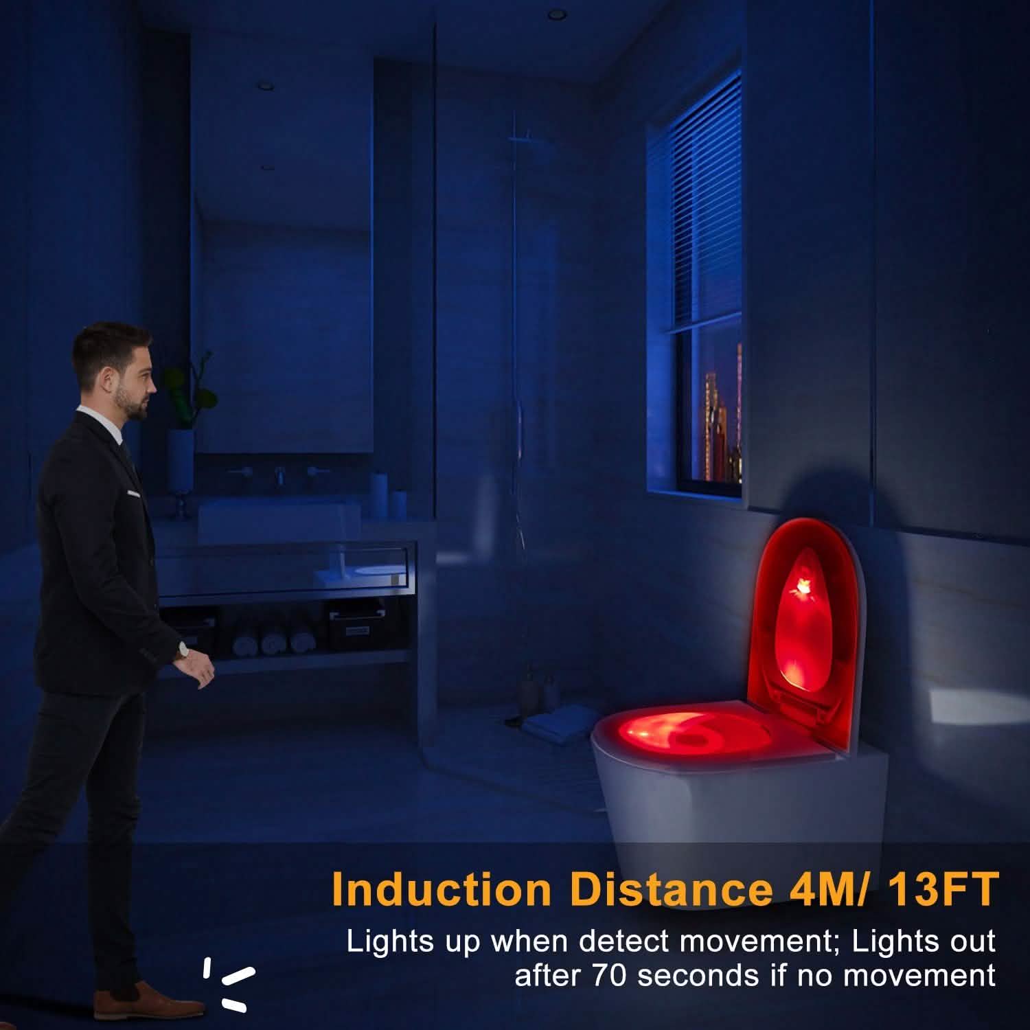 Colorful Toilet Bowl Motion Sensor Lights