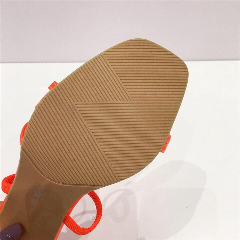 Colorful Women Sandals Slides Slippers Square Open Toe Slip On Thin Mid Heels Pumps Casual Narrow Band Open Toe Sandals Flip Flops Slip On Fashion Dress Heels Back High Heel Slide Slipper