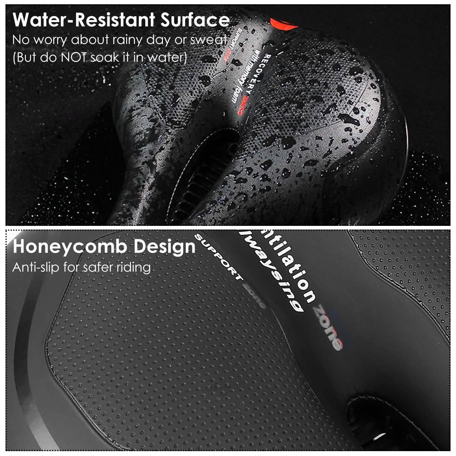 Comfortable Bike Seat Water Resistant MTB Bicycle Padded Saddle