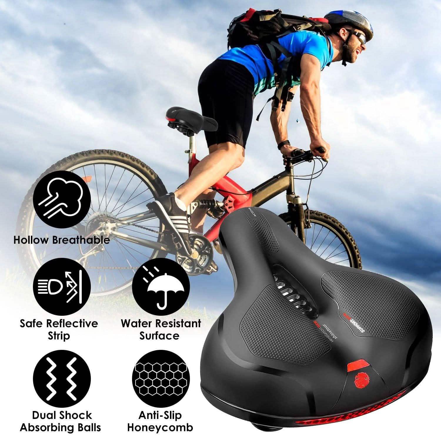 Comfortable Bike Seat Water Resistant MTB Bicycle Padded Saddle