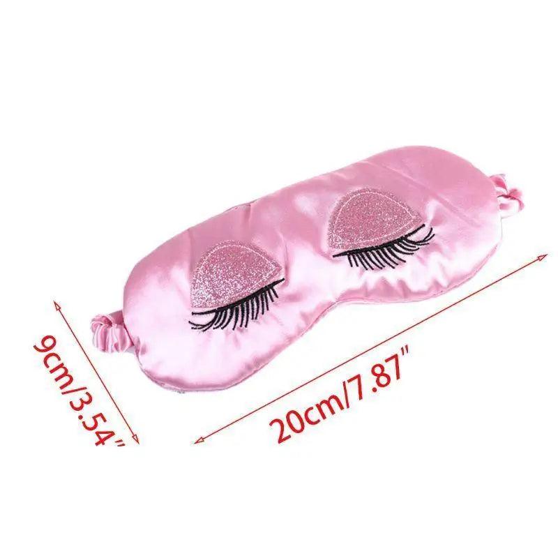 Comfortable Pink Silk Elegant Sleeping Mask Long Eyelash Sleeping Eye Mask Soft Sleeping Mask With Elastic Strap Breathable Lightweight Blindfold For Women Eye Cover Eyeshade With Luxury Bag