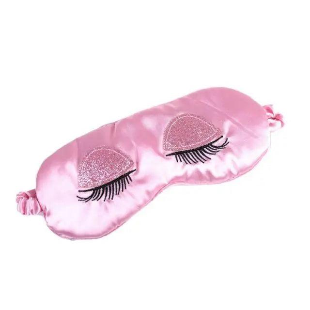 Comfortable Pink Silk Elegant Sleeping Mask Long Eyelash Sleeping Eye Mask Soft Sleeping Mask With Elastic Strap Breathable Lightweight Blindfold For Women Eye Cover Eyeshade With Luxury Bag