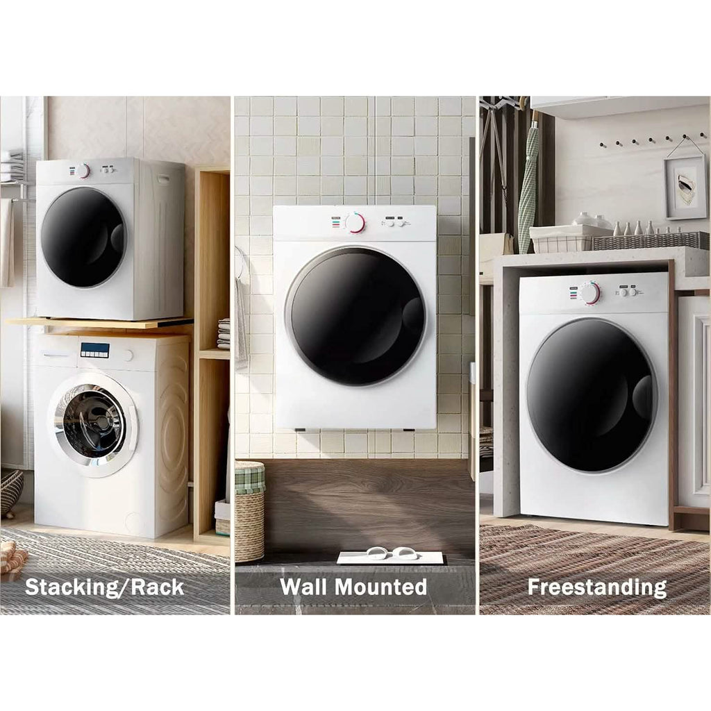 Compact Electric Clothes Dryer with Stainless Steel Tub