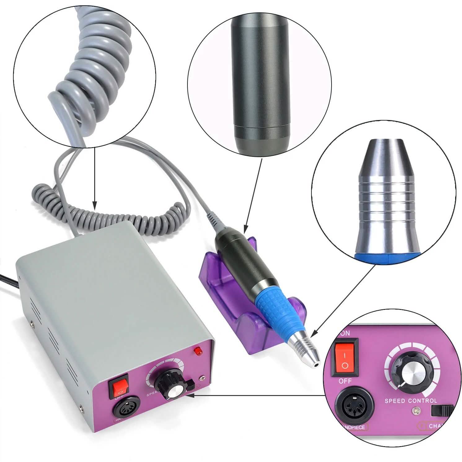 Complete Electric Nail Drill Kit Set Art File Bit Acrylic Manicure Pedicure Band