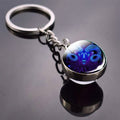 Constellation Double Side Cabochon Glass Ball Keychain