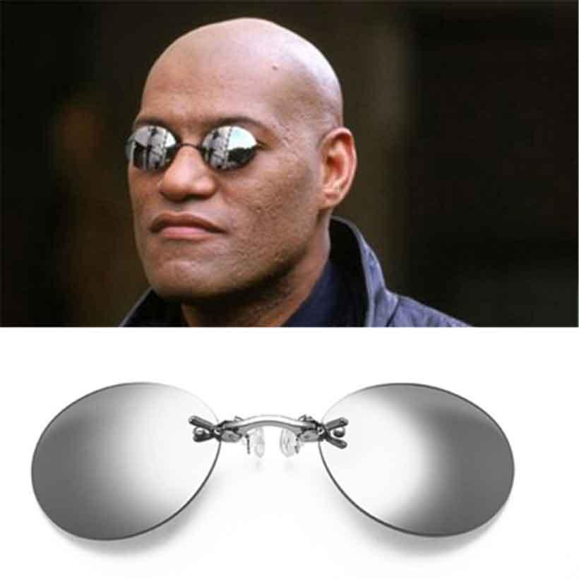 Convenient And Lightweight Sun Protection Sunglasses New Clip On Nose Glasses New Round Rimless Matrix Shape Sunglasses For Men & Women  Mini Frameless Vintage Sunglasses For men