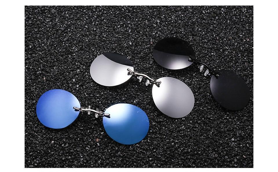 Convenient And Lightweight Sun Protection Sunglasses New Clip On Nose Glasses New Round Rimless Matrix Shape Sunglasses For Men & Women  Mini Frameless Vintage Sunglasses For men