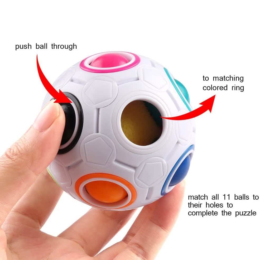 Coogam Rainbow Puzzle Ball with Pouch Color-Matching Puzzle Game