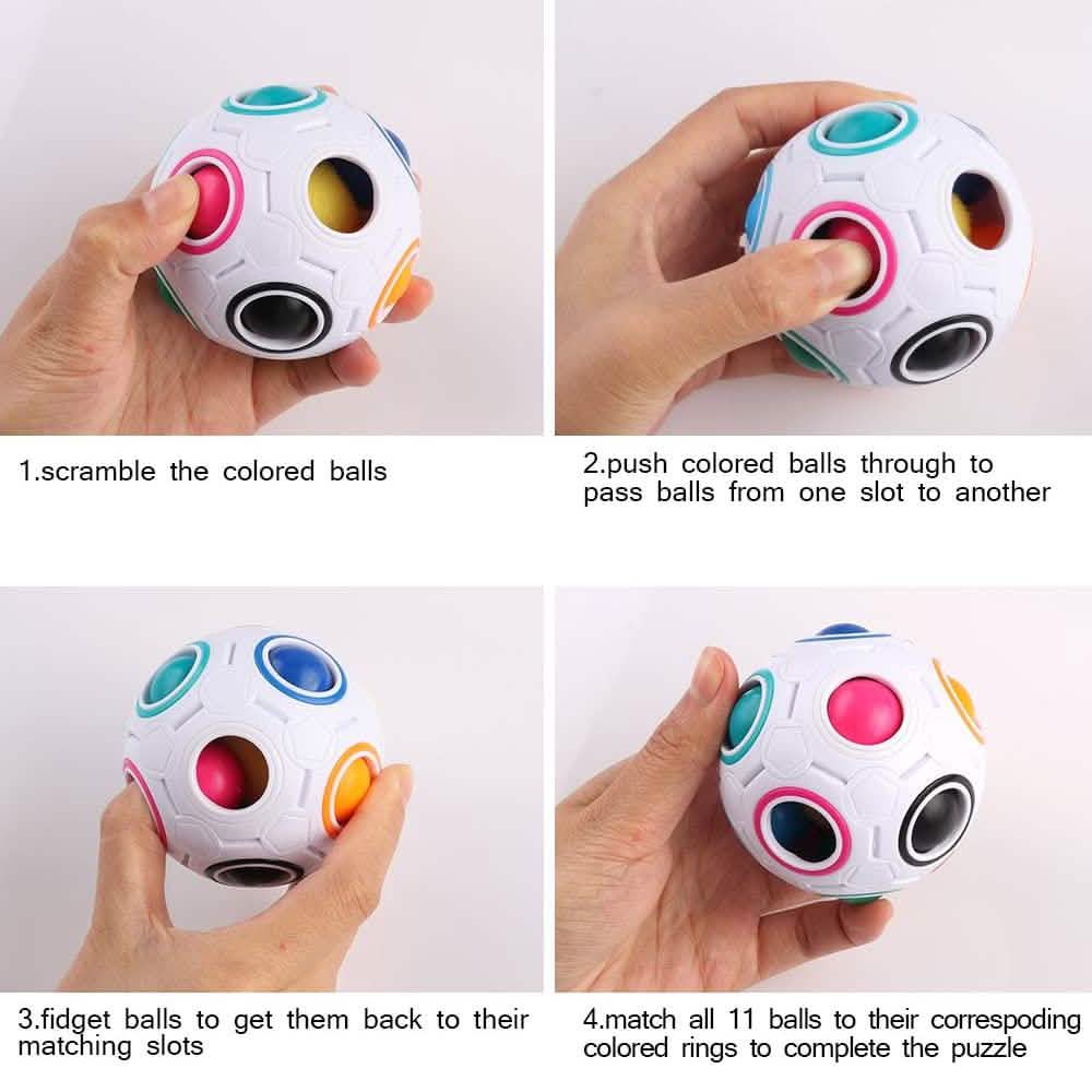 Coogam Rainbow Puzzle Ball with Pouch Color-Matching Puzzle Game