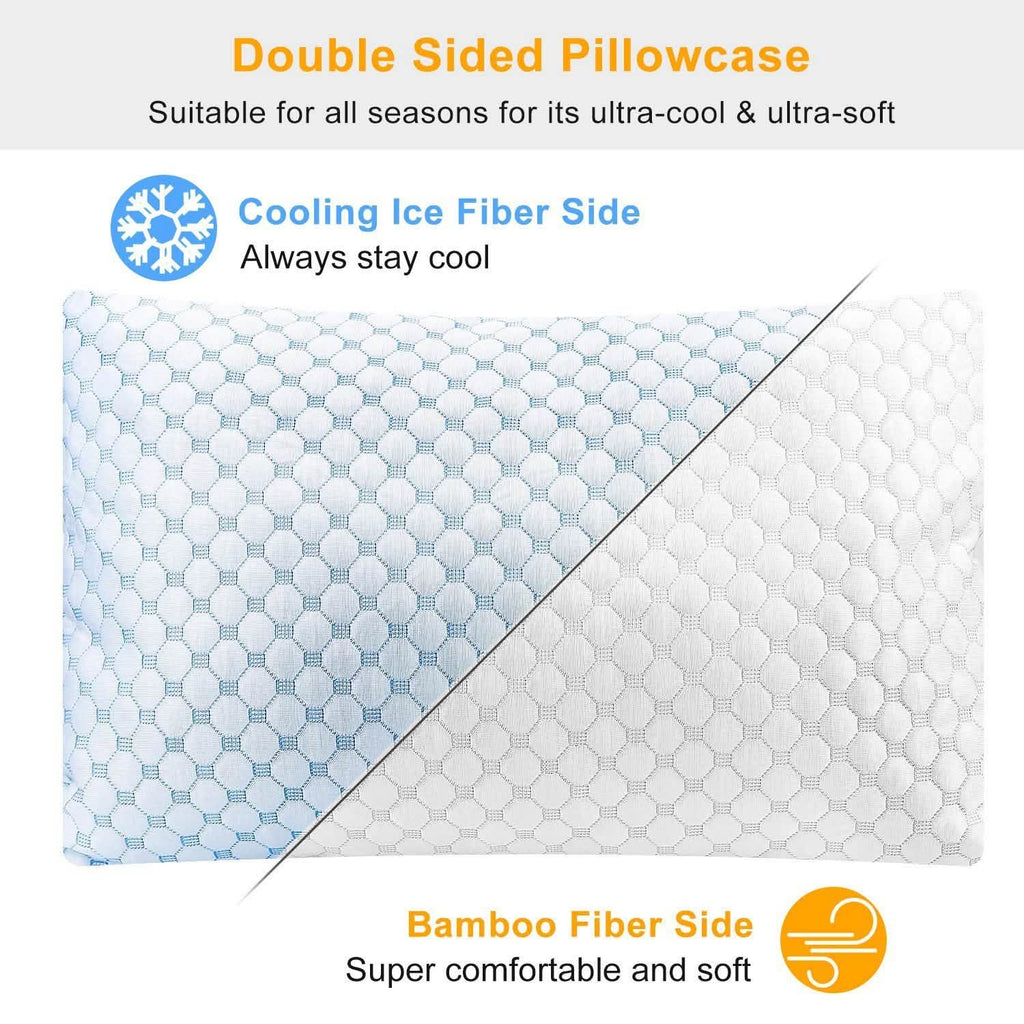 Cooling Memory Foam Pillow Ventilated with Cooling Gel Infused Memory Foam
