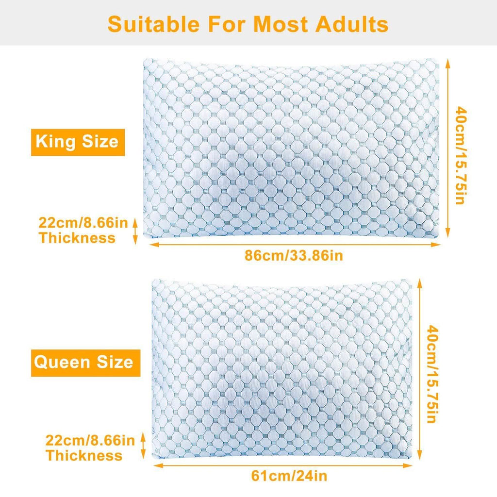 Cooling Memory Foam Pillow Ventilated with Cooling Gel Infused Memory Foam