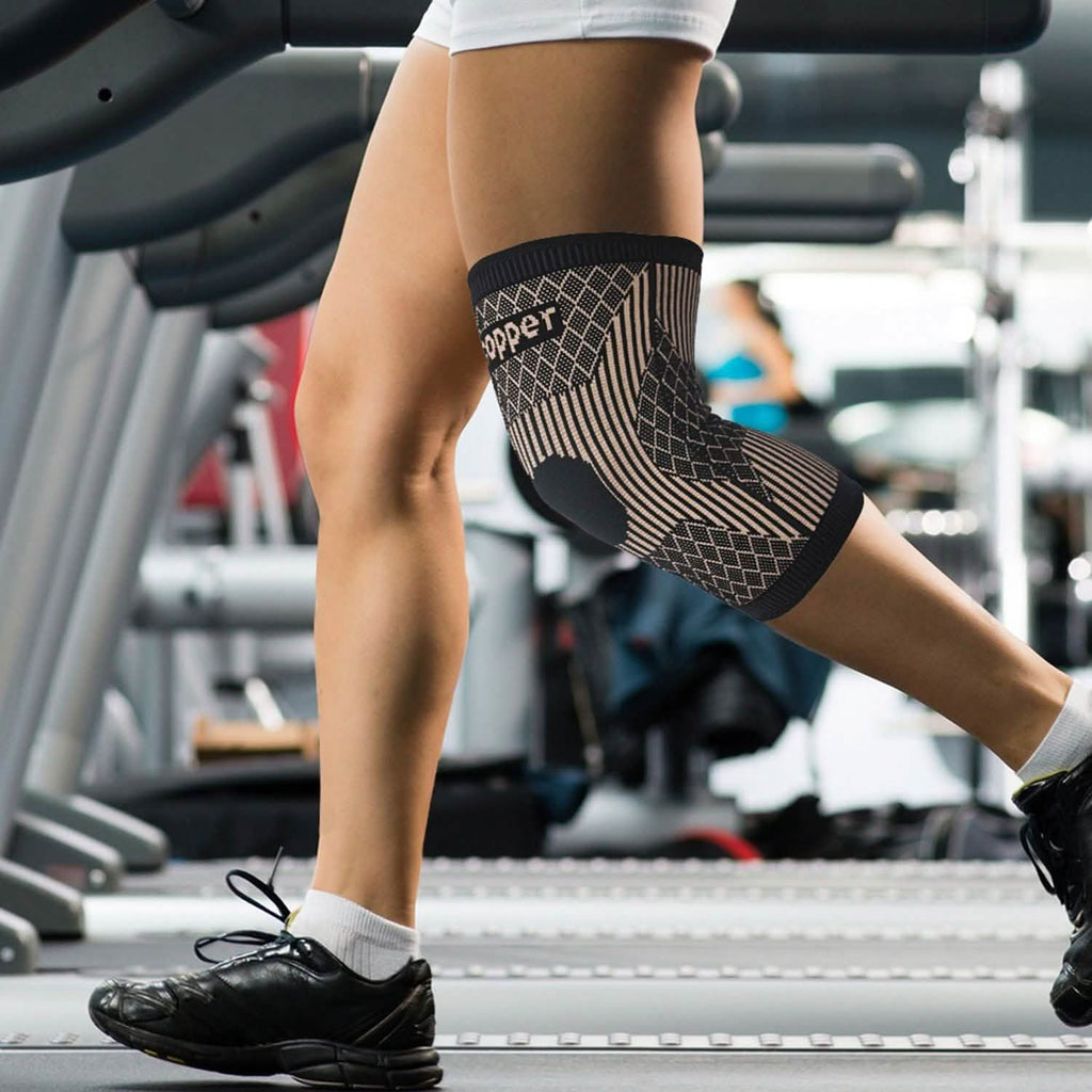Copper Breathable Recovery Knee Support Brace Sleeve