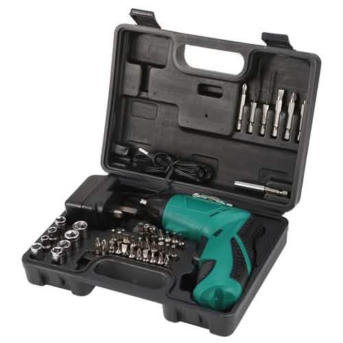 Cordless Electric Screwdriver Set with 45 Drill Bits and Carrying Case