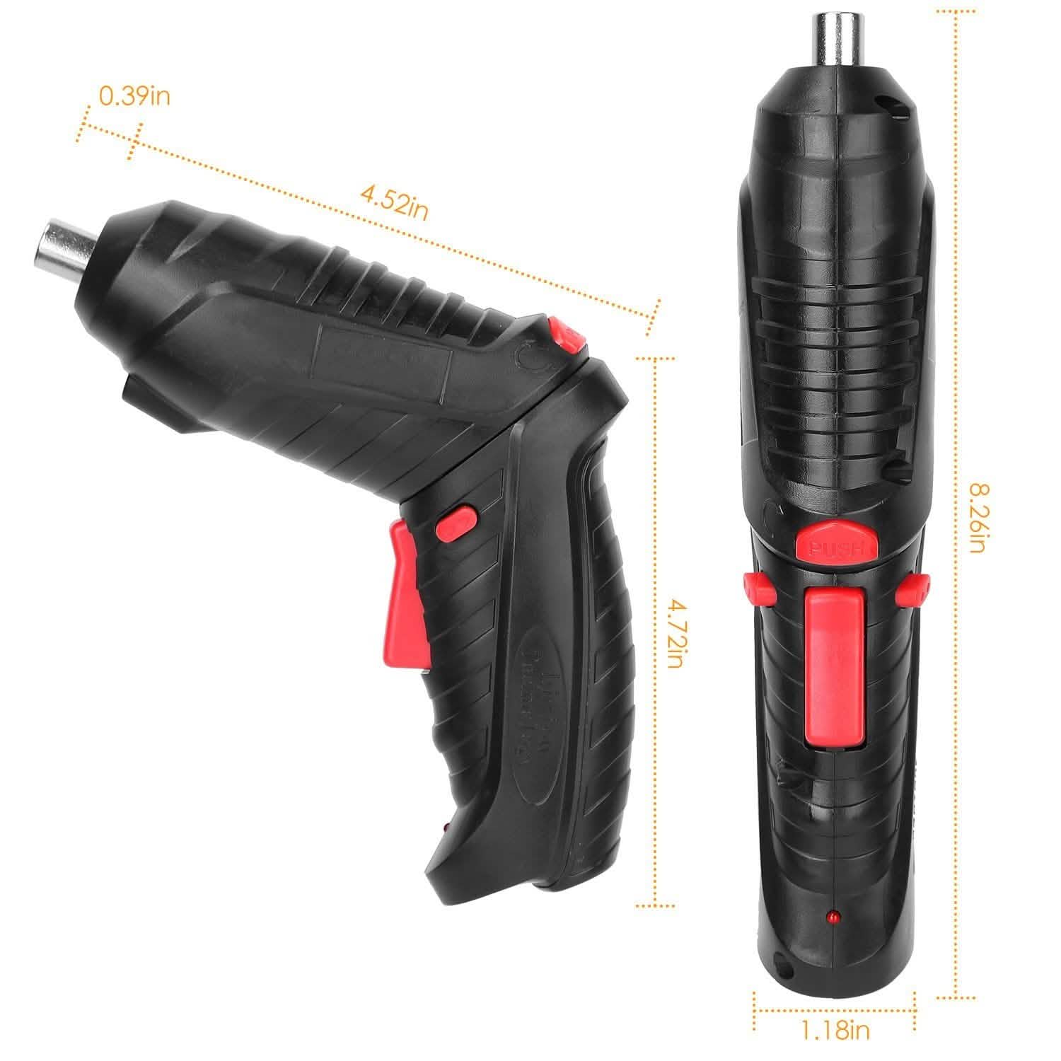 Cordless Electric Screwdriver Set with LED Work Light USB Rechargeable