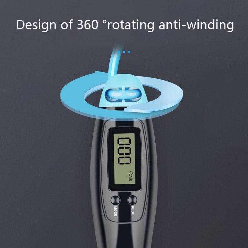 Cordless Electronic Skipping Rope Gym Fitness Cordless Skipping Smart Jump Rope With LCD Screen Counting Speed Skipping Rope With Calorie Counter Adjustable Digital Weighted Jumping Rope For Fitness Exercise Cordless Jump Rope Suitable For Women