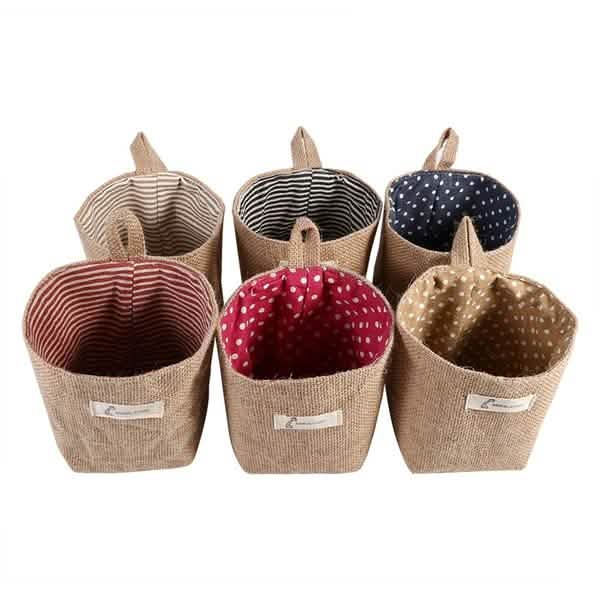 Cotton Linen Hanging Bag Home Gadget Storage Organizer