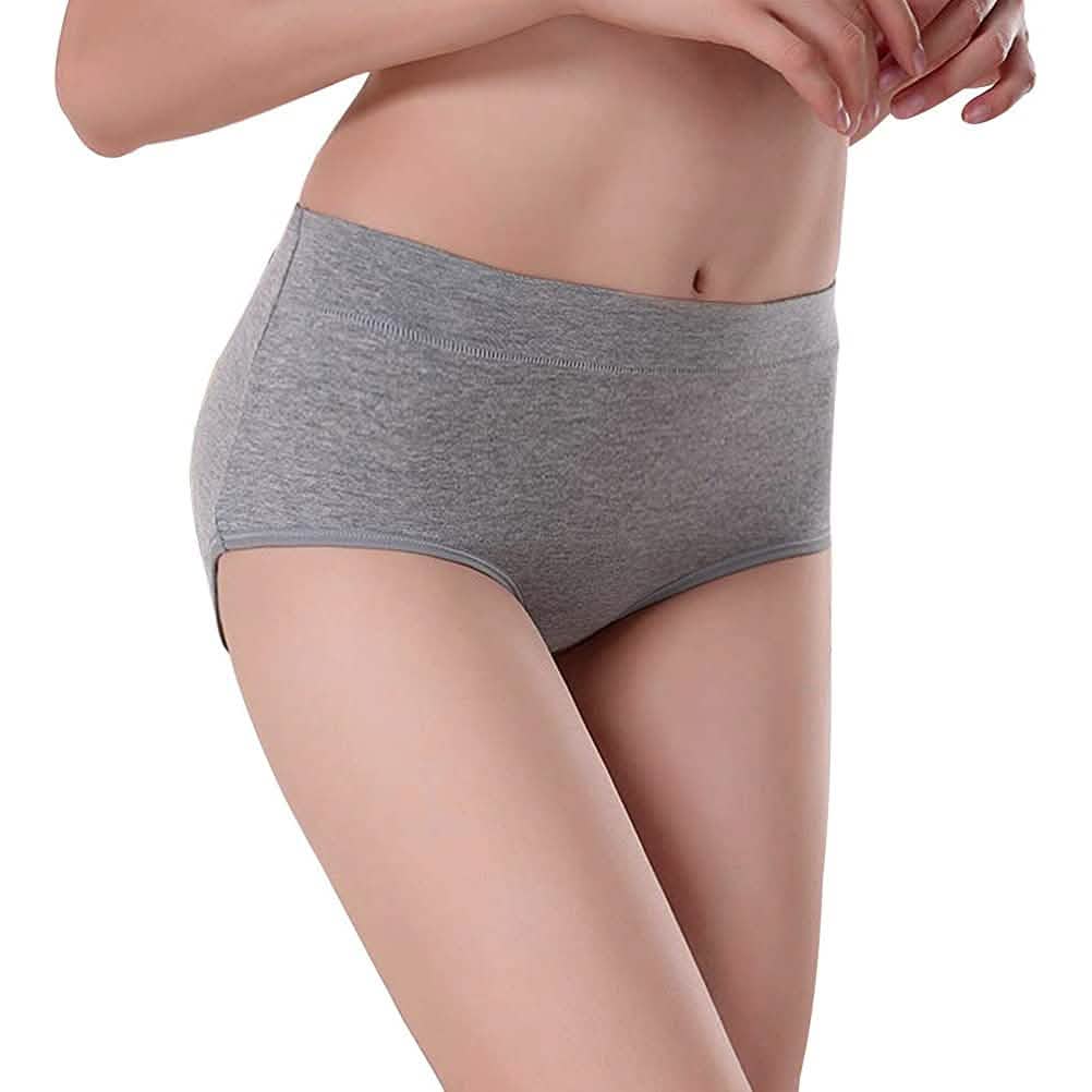 5-Pack: Cotton Mid Waist No Muffin Top Full Coverage Brief Ladies Underwear