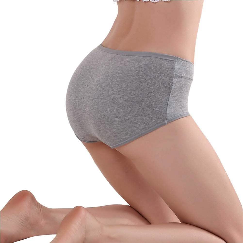 5-Pack: Cotton Mid Waist No Muffin Top Full Coverage Brief Ladies Underwear