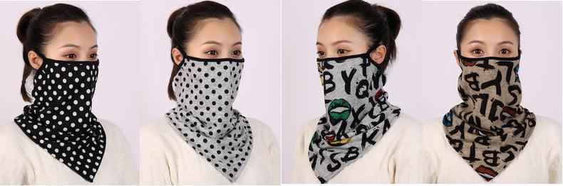 Cotton Women Mask Scarf Face Mascarillas Wraps Floral Print Lady Warm Neck Scarves Foulard Bandana Reusable Outdoor Riding Masks Scarf Neck Gaiter Headwear Headband Head Wrap Scarf Mask Neck Ear Warmers Headbands Perfect Bandana