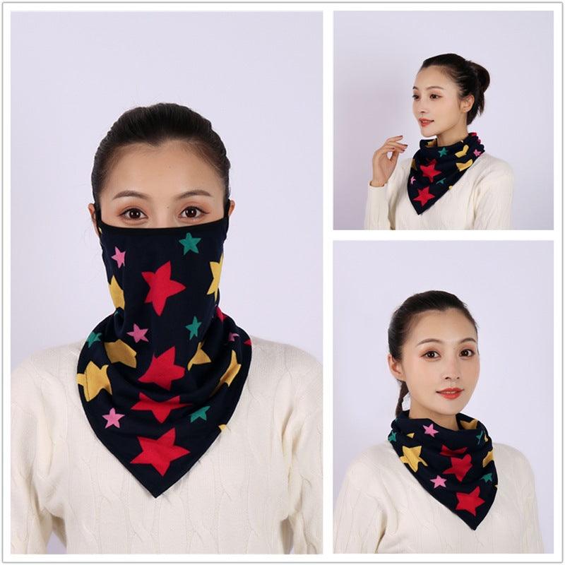 Cotton Women Mask Scarf Face Mascarillas Wraps Floral Print Lady Warm Neck Scarves Foulard Bandana Reusable Outdoor Riding Masks Scarf Neck Gaiter Headwear Headband Head Wrap Scarf Mask Neck Ear Warmers Headbands Perfect Bandana