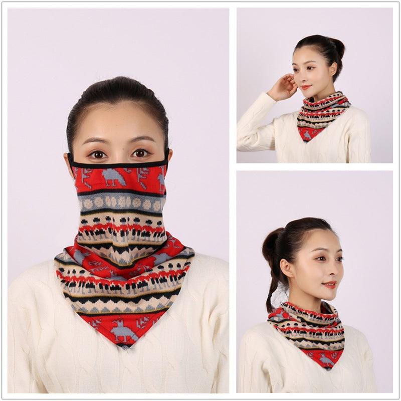 Cotton Women Mask Scarf Face Mascarillas Wraps Floral Print Lady Warm Neck Scarves Foulard Bandana Reusable Outdoor Riding Masks Scarf Neck Gaiter Headwear Headband Head Wrap Scarf Mask Neck Ear Warmers Headbands Perfect Bandana
