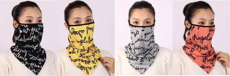 Cotton Women Mask Scarf Face Mascarillas Wraps Floral Print Lady Warm Neck Scarves Foulard Bandana Reusable Outdoor Riding Masks Scarf Neck Gaiter Headwear Headband Head Wrap Scarf Mask Neck Ear Warmers Headbands Perfect Bandana