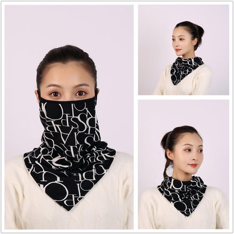 Cotton Women Mask Scarf Face Mascarillas Wraps Floral Print Lady Warm Neck Scarves Foulard Bandana Reusable Outdoor Riding Masks Scarf Neck Gaiter Headwear Headband Head Wrap Scarf Mask Neck Ear Warmers Headbands Perfect Bandana