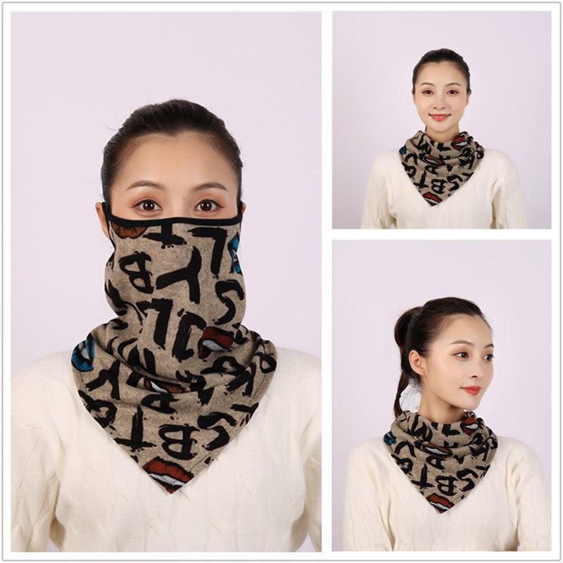 Cotton Women Mask Scarf Face Mascarillas Wraps Floral Print Lady Warm Neck Scarves Foulard Bandana Reusable Outdoor Riding Masks Scarf Neck Gaiter Headwear Headband Head Wrap Scarf Mask Neck Ear Warmers Headbands Perfect Bandana