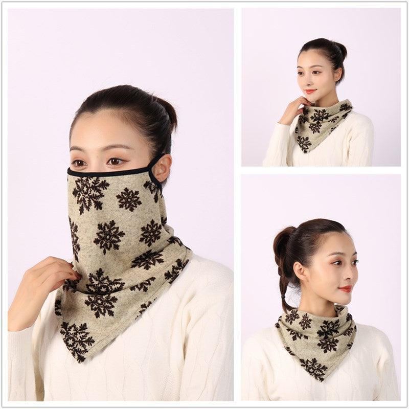 Cotton Women Mask Scarf Face Mascarillas Wraps Floral Print Lady Warm Neck Scarves Foulard Bandana Reusable Outdoor Riding Masks Scarf Neck Gaiter Headwear Headband Head Wrap Scarf Mask Neck Ear Warmers Headbands Perfect Bandana